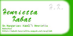 henrietta kabat business card